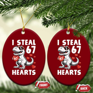 Funny I Steal 67 Hearts Valentines Day Six Seven Meme Ceramic Ornament TS11 Print Your Wear