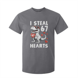 Funny I Steal 67 Hearts Valentines Day Six Seven Meme T Shirt For Kid TS11 Charcoal Print Your Wear