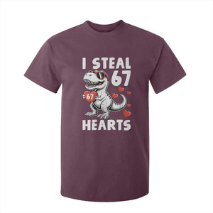 Funny I Steal 67 Hearts Valentines Day Six Seven Meme T Shirt For Kid TS11 Maroon Print Your Wear