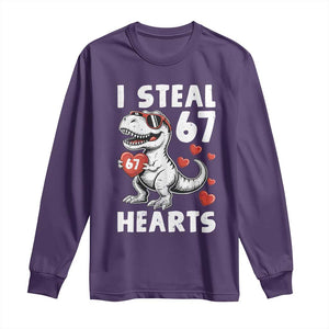 Funny I Steal 67 Hearts Valentines Day Six Seven Meme Long Sleeve Shirt TS11 Purple Print Your Wear