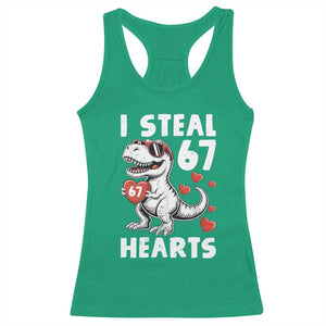 Funny I Steal 67 Hearts Valentines Day Six Seven Meme Racerback Tank Top TS11 Irish Green Print Your Wear