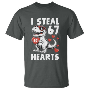 Funny I Steal 67 Hearts Valentines Day Six Seven Meme T Shirt TS11 Dark Heather Print Your Wear