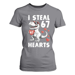 Funny I Steal 67 Hearts Valentines Day Six Seven Meme T Shirt For Women TS11 Charcoal Print Your Wear