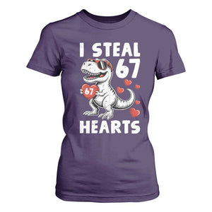 Funny I Steal 67 Hearts Valentines Day Six Seven Meme T Shirt For Women TS11 Purple Print Your Wear