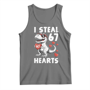 Funny I Steal 67 Hearts Valentines Day Six Seven Meme Tank Top TS11 Black Heather Print Your Wear