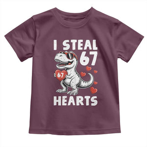 Funny I Steal 67 Hearts Valentines Day Six Seven Meme Toddler T Shirt TS11 Maroon Print Your Wear