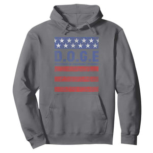 Trump Musk DOGE Hoodie Department Of Government Efficiency Vintage American Flag Stripes TS11 Charcoal Print Your Wear