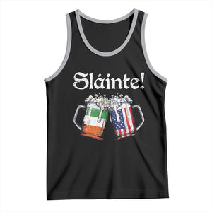 Funny St Patrick's Day Beer Drinking Slainte Tank Top Irish American Beer TS11 Black Athletic Heather Print Your Wear