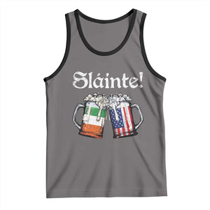 Funny St Patrick's Day Beer Drinking Slainte Tank Top Irish American Beer TS11 Deep Heather Black Print Your Wear