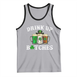 Funny St Patrick's Day Irish Beer Drinking Tank Top Drink Up Bitches Ireland Flag TS11 Athletic Heather Black Print Your Wear