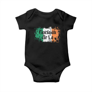 Tiocfaidh Ar La Baby Onesie Vintage Irish Ireland Flag TS11 Black Print Your Wear