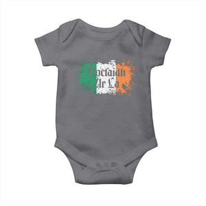 Tiocfaidh Ar La Baby Onesie Vintage Irish Ireland Flag TS11 Charcoal Print Your Wear
