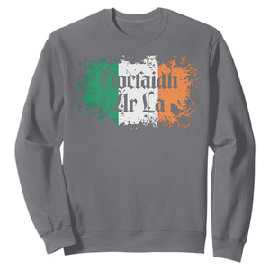Tiocfaidh Ar La Sweatshirt Vintage Irish Ireland Flag TS11 Charcoal Print Your Wear