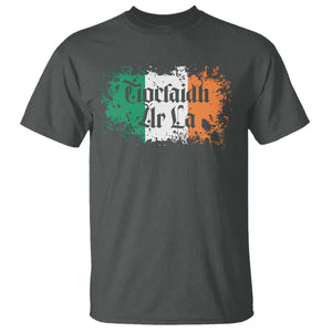 Tiocfaidh Ar La T Shirt Vintage Irish Ireland Flag TS11 Dark Heather Print Your Wear