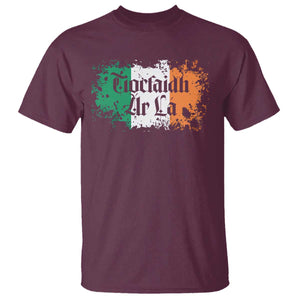 Tiocfaidh Ar La T Shirt Vintage Irish Ireland Flag TS11 Maroon Print Your Wear