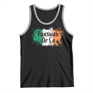 Tiocfaidh Ar La Tank Top Vintage Irish Ireland Flag TS11 Black Athletic Heather Print Your Wear