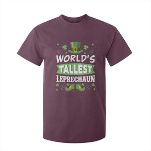 Funny World's Tallest Leprechaun St Patrick's Day T Shirt For Kid Shamrock TS11 Maroon Print Your Wear