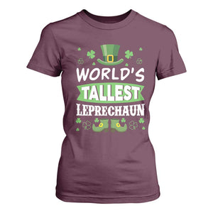 Funny World's Tallest Leprechaun St Patrick's Day T Shirt For Women Shamrock TS11 Maroon Print Your Wear