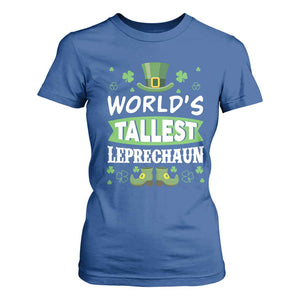 Funny World's Tallest Leprechaun St Patrick's Day T Shirt For Women Shamrock TS11 Royal Blue Print Your Wear