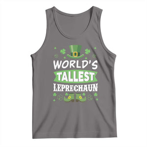 Funny World's Tallest Leprechaun St Patrick's Day Tank Top Shamrock TS11 Deep Heather Print Your Wear