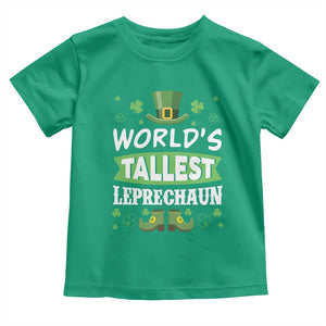 Funny World's Tallest Leprechaun St Patrick's Day Toddler T Shirt Shamrock TS11 Irish Green Print Your Wear