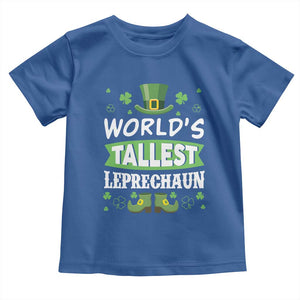 Funny World's Tallest Leprechaun St Patrick's Day Toddler T Shirt Shamrock TS11 Royal Blue Print Your Wear