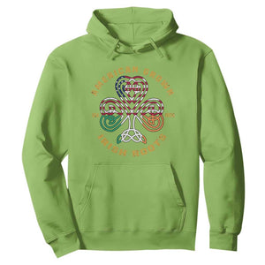 American Grown With Irish Roots Hoodie Irish American Shamrock TS11 Lime Print Your Wear