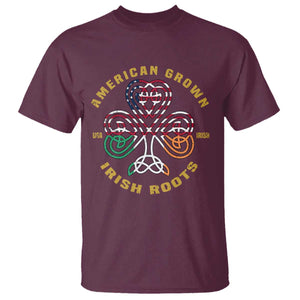 American Grown With Irish Roots T Shirt Irish American Shamrock TS11 Maroon Print Your Wear