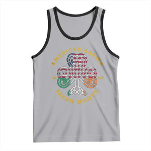 American Grown With Irish Roots Tank Top Irish American Shamrock TS11 Athletic Heather Black Print Your Wear