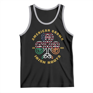 American Grown With Irish Roots Tank Top Irish American Shamrock TS11 Black Athletic Heather Print Your Wear