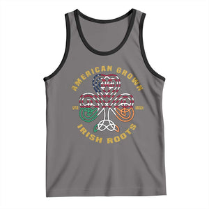American Grown With Irish Roots Tank Top Irish American Shamrock TS11 Deep Heather Black Print Your Wear