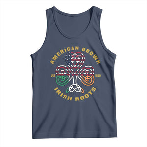 American Grown With Irish Roots Tank Top Irish American Shamrock TS11 Navy Print Your Wear