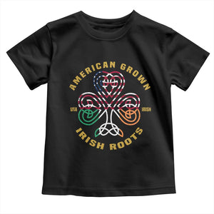 American Grown With Irish Roots Toddler T Shirt Irish American Shamrock TS11 Black Print Your Wear