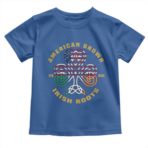 American Grown With Irish Roots Toddler T Shirt Irish American Shamrock TS11 Royal Blue Print Your Wear