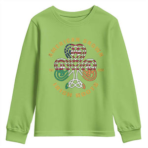 American Grown With Irish Roots Youth Sweatshirt Irish American Shamrock TS11 Lime Print Your Wear