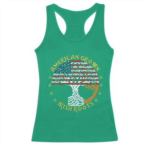 American Grown With Irish Roots Racerback Tank Top Irish American Tree TS11 Irish Green Print Your Wear