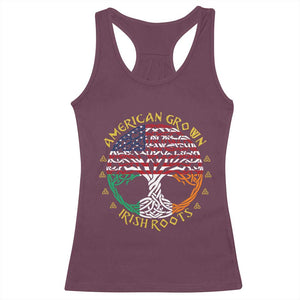 American Grown With Irish Roots Racerback Tank Top Irish American Tree TS11 Maroon Print Your Wear