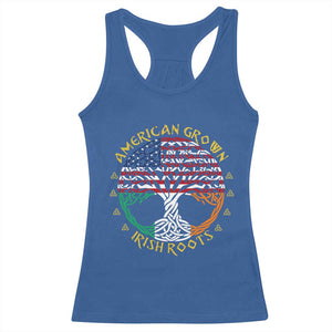 American Grown With Irish Roots Racerback Tank Top Irish American Tree TS11 Royal Blue Print Your Wear