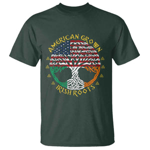 American Grown With Irish Roots T Shirt Irish American Tree TS11 Dark Forest Green Print Your Wear