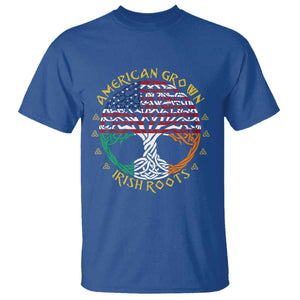 American Grown With Irish Roots T Shirt Irish American Tree TS11 Royal Blue Print Your Wear