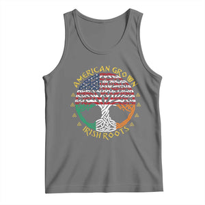 American Grown With Irish Roots Tank Top Irish American Tree TS11 Black Heather Print Your Wear