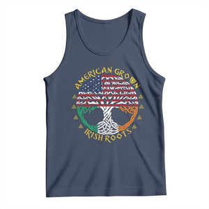 American Grown With Irish Roots Tank Top Irish American Tree TS11 Navy Print Your Wear