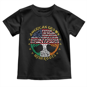 American Grown With Irish Roots Toddler T Shirt Irish American Tree TS11 Black Print Your Wear