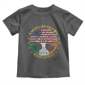 American Grown With Irish Roots Toddler T Shirt Irish American Tree TS11 Dark Heather Print Your Wear