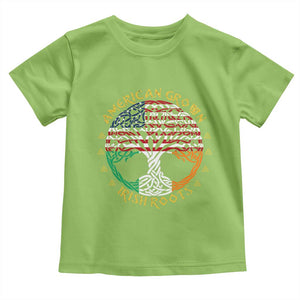 American Grown With Irish Roots Toddler T Shirt Irish American Tree TS11 Lime Print Your Wear