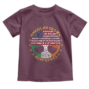 American Grown With Irish Roots Toddler T Shirt Irish American Tree TS11 Maroon Print Your Wear