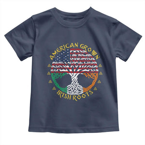 American Grown With Irish Roots Toddler T Shirt Irish American Tree TS11 Navy Print Your Wear