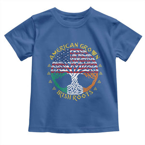 American Grown With Irish Roots Toddler T Shirt Irish American Tree TS11 Royal Blue Print Your Wear