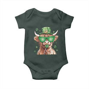 Funny St Patrick's Day Highland Cow Shamrock Baby Onesie TS11 Print Your Wear