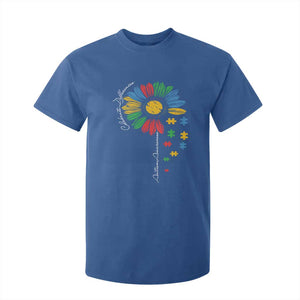 Autism Awareness Celebrate Differences T Shirt For Kid Sunflower Puzzle Pieces TS11 Royal Blue Print Your Wear